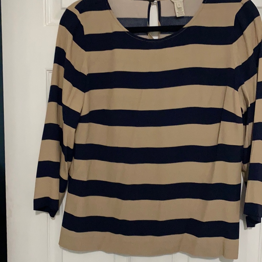 J Crew striped  top 100% rayon